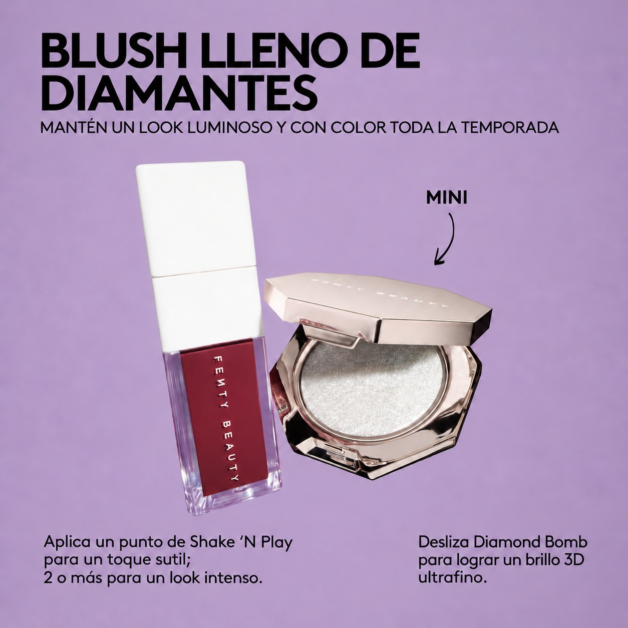 LIQUID BLUSH & MINI DIAMOND BOMB DUO LE (SET DE ROSTRO)